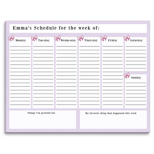 Little Bows Weekly Scheduler